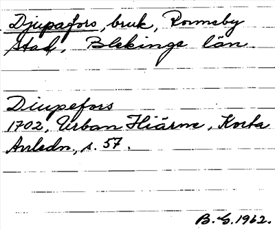 Bild på arkivkortet för arkivposten Djupafors