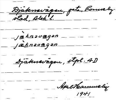 Bild på arkivkortet för arkivposten Djäknevägen