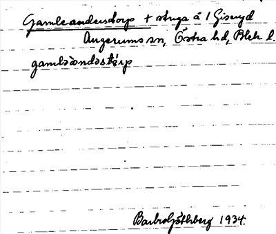 Bild på arkivkortet för arkivposten Gamleanderstorp