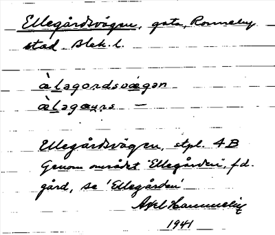 Bild på arkivkortet för arkivposten Ellegårdsvägen