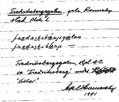Bild på arkivkortet för arkivposten Fredriksbergsgatan