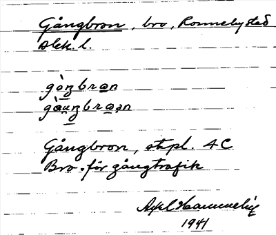 Bild på arkivkortet för arkivposten Gångbron
