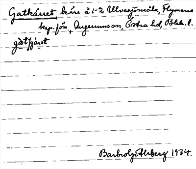 Bild på arkivkortet för arkivposten Gatkärret