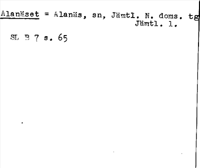 Bild på arkivkortet för arkivposten Alanäset