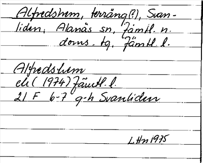 Bild på arkivkortet för arkivposten Alfredshem