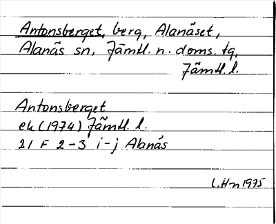 Bild på arkivkortet för arkivposten Antonsberget