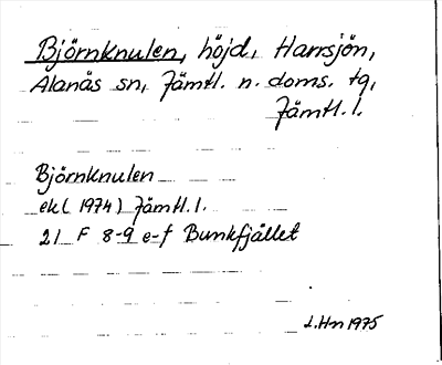 Bild på arkivkortet för arkivposten Björnknulen