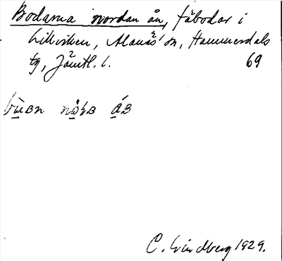Bild på arkivkortet för arkivposten Bodarna nordan ån