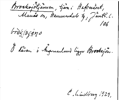 Bild på arkivkortet för arkivposten Brocksjötjärnen