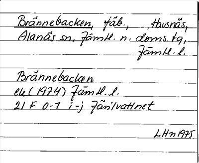 Bild på arkivkortet för arkivposten Brännebacken