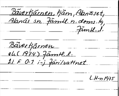 Bild på arkivkortet för arkivposten Bävertjärnen