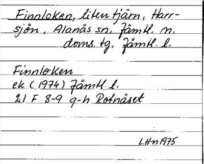 Bild på arkivkortet för arkivposten Finnloken