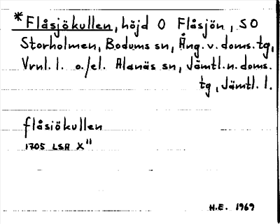 Bild på arkivkortet för arkivposten *Flåsjökullen