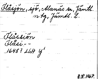 Bild på arkivkortet för arkivposten Flåsjön