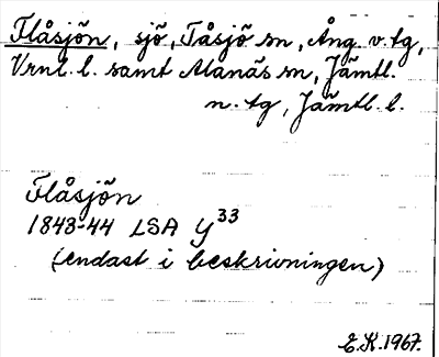 Bild på arkivkortet för arkivposten Flåsjön