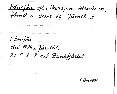 Bild på arkivkortet för arkivposten Fånsjön