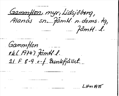 Bild på arkivkortet för arkivposten Gammflon