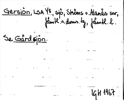 Bild på arkivkortet för arkivposten Gersiön