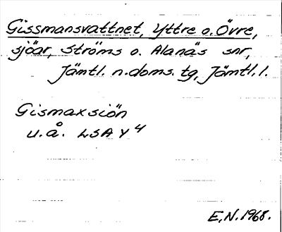 Bild på arkivkortet för arkivposten Gissmansvattnet, Yttre o. Övre