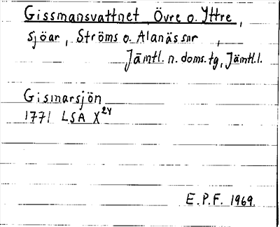 Bild på arkivkortet för arkivposten Gissmansvattnet, Övre o. Yttre