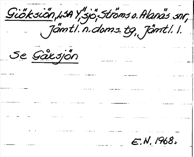Bild på arkivkortet för arkivposten Giöksiön