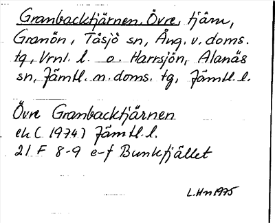 Bild på arkivkortet för arkivposten Granbacktjärnen, Övre