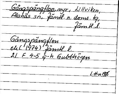 Bild på arkivkortet för arkivposten Gångspängflon