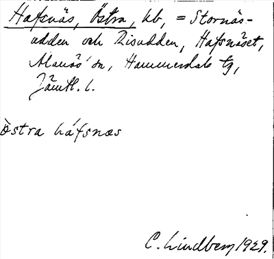 Bild på arkivkortet för arkivposten Hafsnäs, Östra