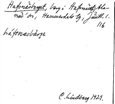 Bild på arkivkortet för arkivposten Hafsnäsberget