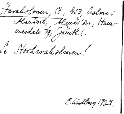 Bild på arkivkortet för arkivposten Haraholmen, St.
