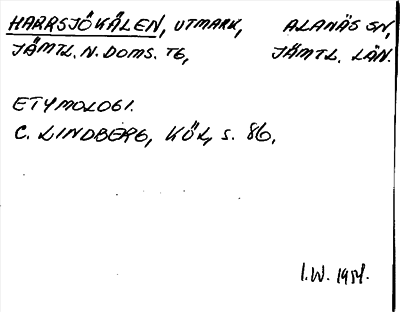 Bild på arkivkortet för arkivposten Harrsjökälen