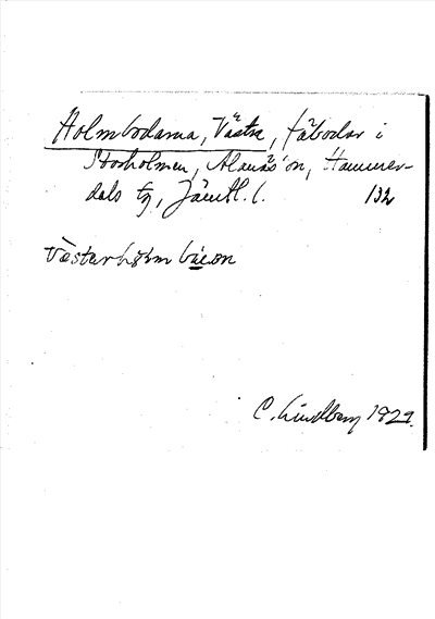 Bild på arkivkortet för arkivposten Holmbodarna, Västra