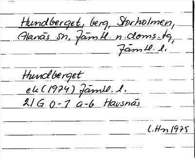 Bild på arkivkortet för arkivposten Hundberget