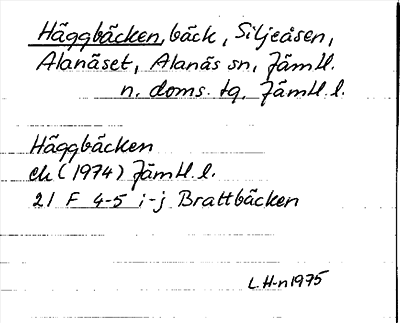 Bild på arkivkortet för arkivposten Häggbäcken
