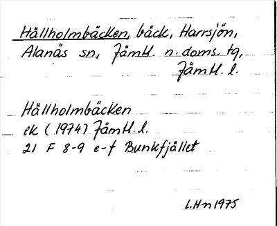 Bild på arkivkortet för arkivposten Hällholmbäcken