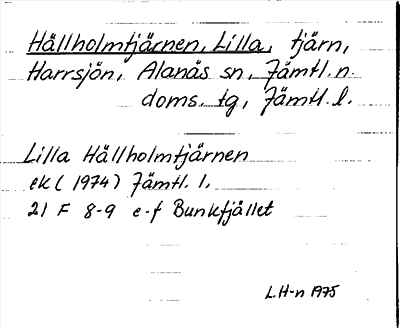 Bild på arkivkortet för arkivposten Hällholmtjärnen, Lilla