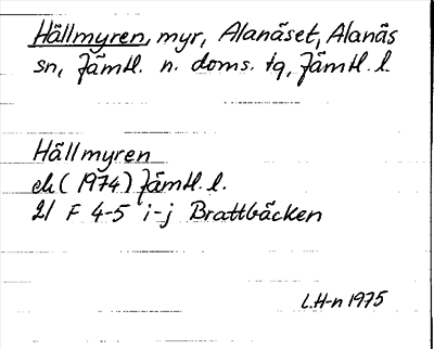 Bild på arkivkortet för arkivposten Hällmyren