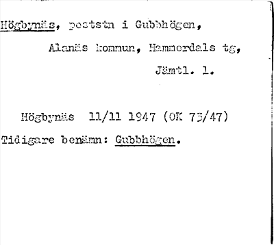 Bild på arkivkortet för arkivposten Högbynäs