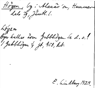 Bild på arkivkortet för arkivposten Högen