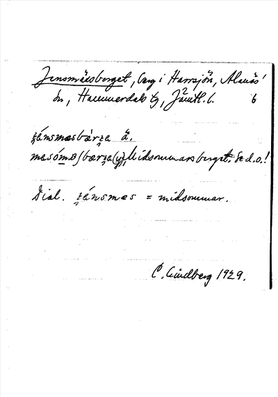 Bild på arkivkortet för arkivposten Jensmässberget