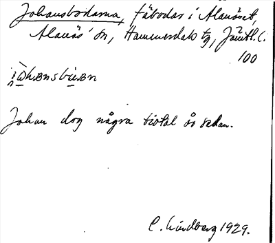 Bild på arkivkortet för arkivposten Johansbodarna