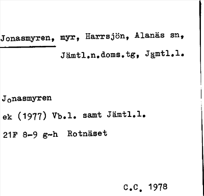 Bild på arkivkortet för arkivposten Jonasmyren