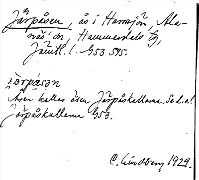 Bild på arkivkortet för arkivposten Järpåsen