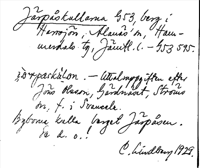 Bild på arkivkortet för arkivposten Järpåskullarna