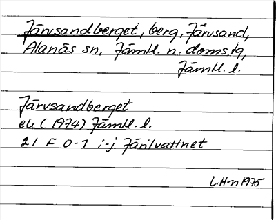 Bild på arkivkortet för arkivposten Järvsandberget