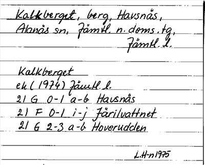 Bild på arkivkortet för arkivposten Kalkberget