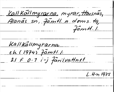 Bild på arkivkortet för arkivposten Kallkällmyrarna