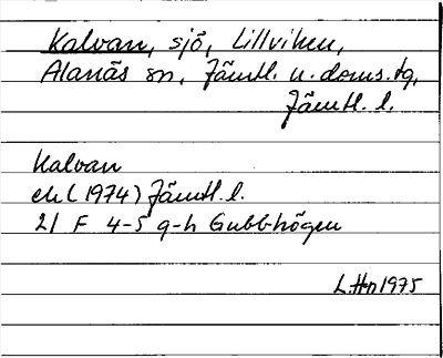 Bild på arkivkortet för arkivposten Kalvan