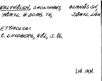 Bild på arkivkortet för arkivposten Kalvkälen