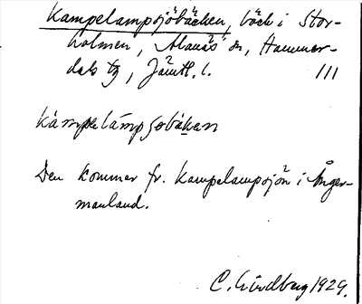 Bild på arkivkortet för arkivposten Kampelampsjöbäcken